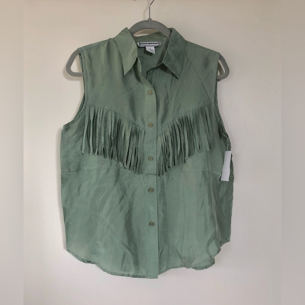 Centigrade 100% Silk Western Cowgirl shirt blouse top New with tag Size S